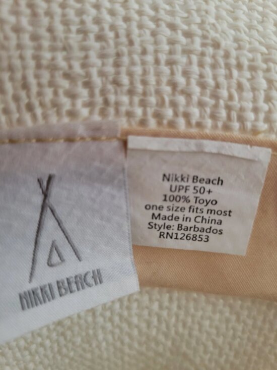 Nikki Beach Barbados Womens Toyo Straw Hat White One Size Wide Brim Boho Beach - Picture 2 of 7